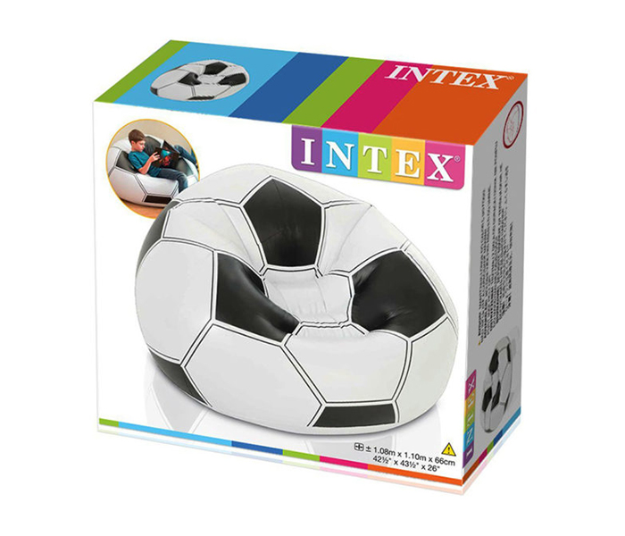 Intex ZX-68557 Inflatable Sofa Drawing Sports Football Sofa And Seat - Black & White - Zoom Image 1