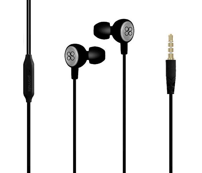 Promate Flano Lightweight Ergonomic High Definition Stereo Earphones - Black - Zoom Image 5