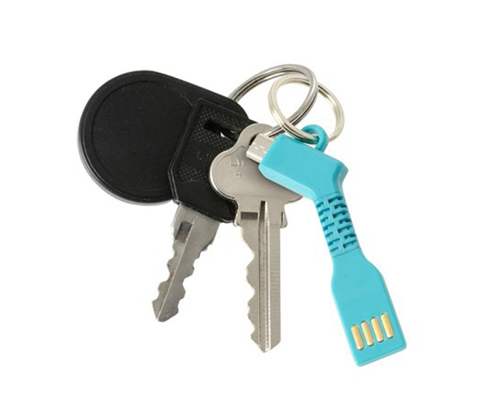 iends IN-CA5325 Wired Keychain Short Cable - Blue - Zoom Image 2