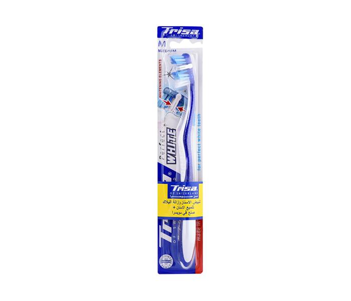 Trisa Perfect and Comfort White Medium Toothbrush - Zoom Image