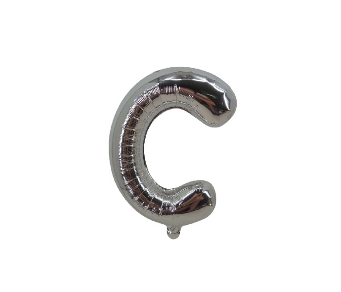 Party Time C-S-803409 Letter C 16 Inch Foil Balloon Silver - Zoom Image