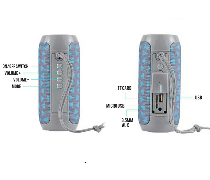 Splashproof Superb Bass Stereo Wireless Bluetooth Speaker with Micro SD, FM Radio & USB Support -TG117 - Zoom Image 2