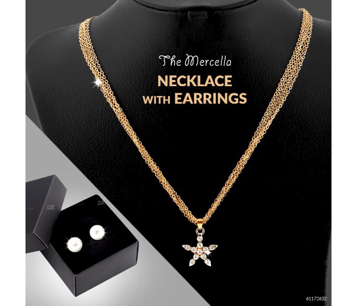 The Mercella 18K Gold Plated Silver Zircons Necklace with Earring Set 61172632 - Zoom Image 4