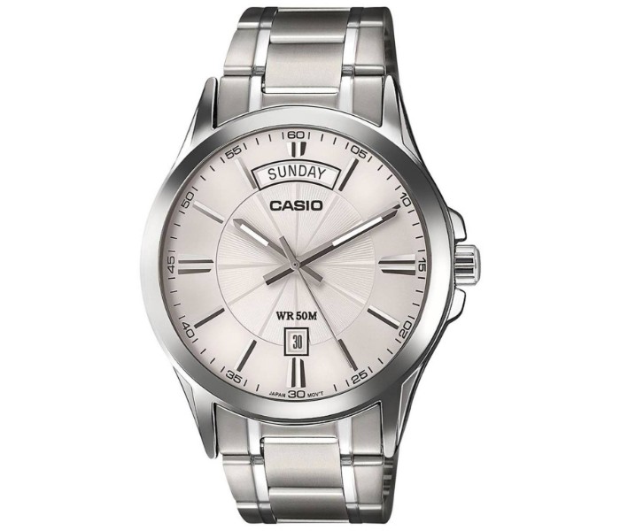 Casio MTP-1381D-7AVDF Mens Analog Watch White and Silver - Zoom Image 3