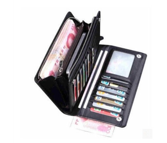 Card Holder Long Wallet for Men CH01B Black - Zoom Image 1