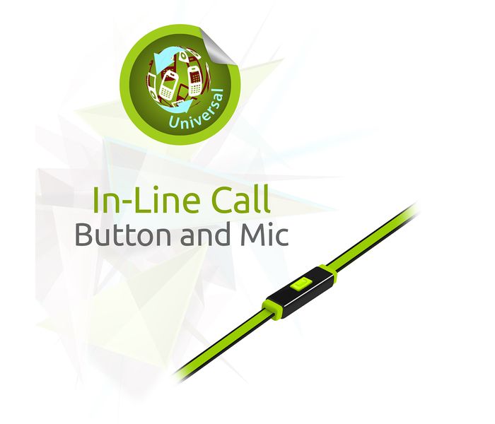 Promate Jazzy In Ear Wired Earhook Headphones with Built-In Microphone, Green - Zoom Image 5