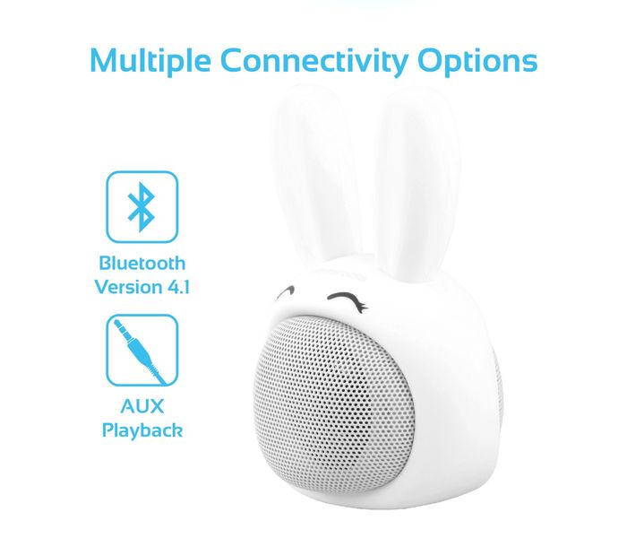 Promate Bunny Mini High Definition Wireless Bunny Speaker - White - Zoom Image 2