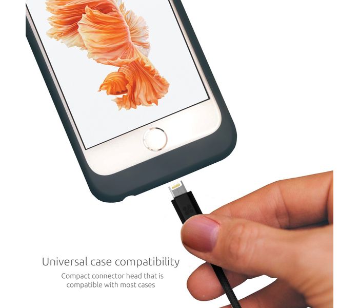 Promate LinkMate-MUL 2 in 1 Heavy Duty Fabric Sync Charge Cable - Black - Zoom Image 5