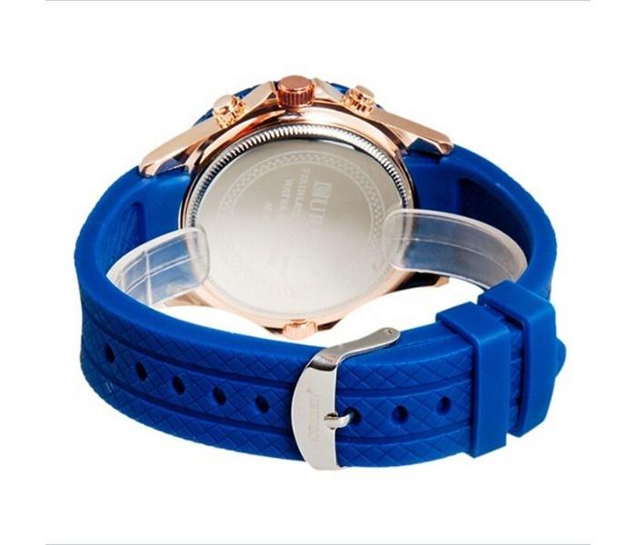 Curren 8143BLUG White Dial Blue Rubber Band Watch For Men - Zoom Image 1