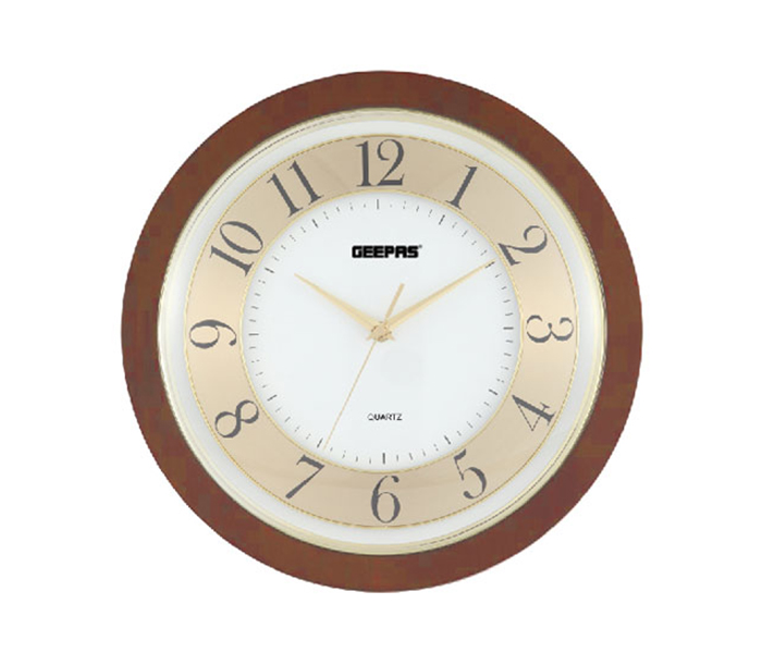 Geepas GWC4809 Taiwan Movement Wall Clock, Wood - Zoom Image