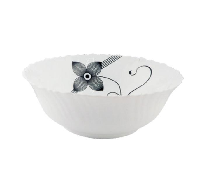 Royalford RF6106 8-inch Opal Ware Art Flower Soup Bowl - White - Zoom Image