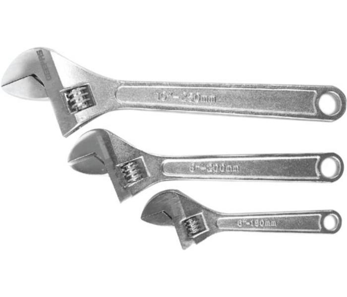 Geepas GT59045 3 Pcs Adjustable Wrench Set Silver - Zoom Image