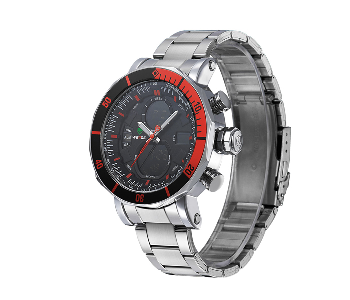 Weide WH-5203MB Analog and LCD Digital Watch Silver and Red - Zoom Image 2