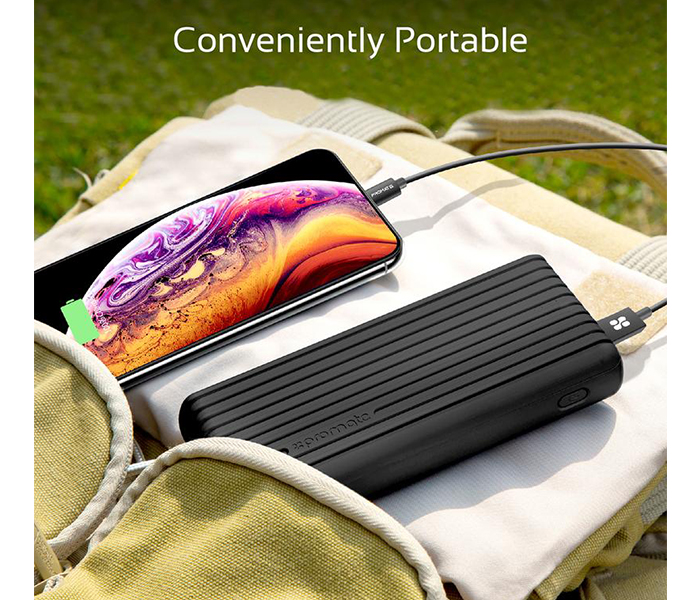 Promate TITAN-20C 20000mAh High-Capacity Power Bank with 3.1A Dual USB Output - Black - Zoom Image 3