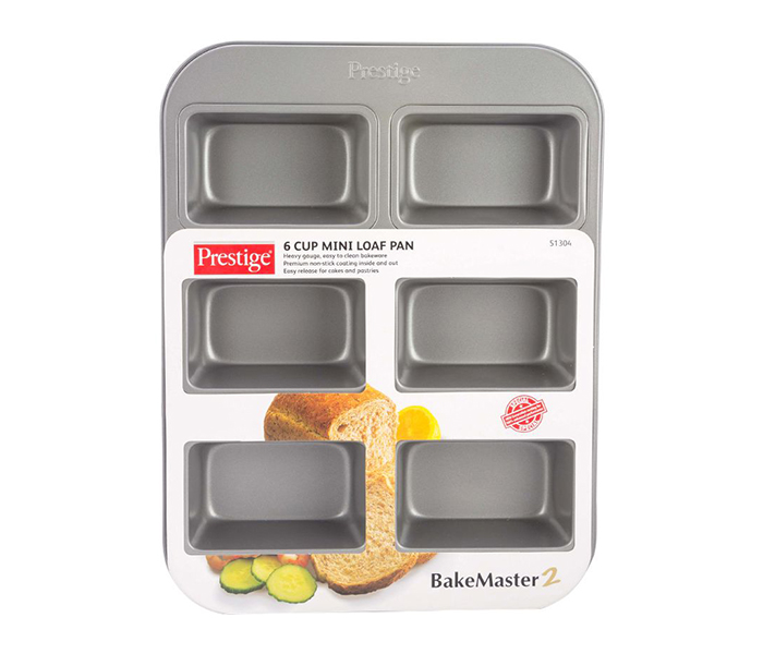 Prestige PR51304 6 Cup Bakeware Non Stick Mini Loaf Pan, Grey - Zoom Image 3