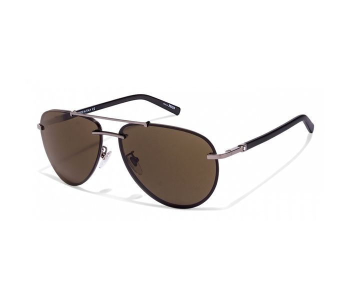 Mont Blanc MB 596S 08J Aviator Gunmetal & Black Frame and Brown Mirrored Sunglasses for Unisex - Zoom Image 2