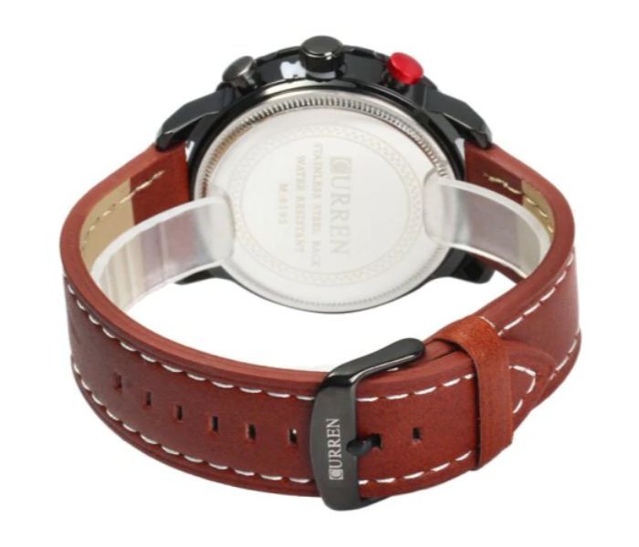 Curren 8193 Date Display Quartz Watch With Leather Strap For Men Red - Zoom Image 2