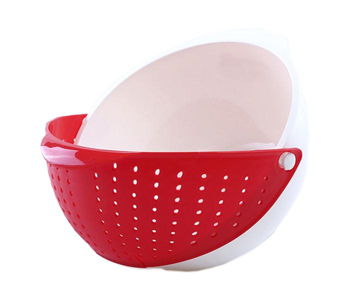 Royalford RF7175 Plastic Bowl with Skimmer - Red & White - Zoom Image 1