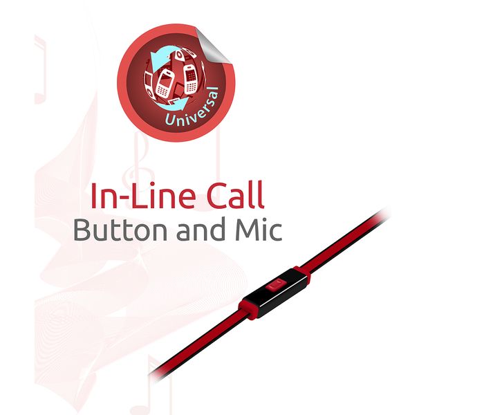 Promate Swish Universal Trendy Stereo Earphone with Noise Isolation, Red - Zoom Image 5