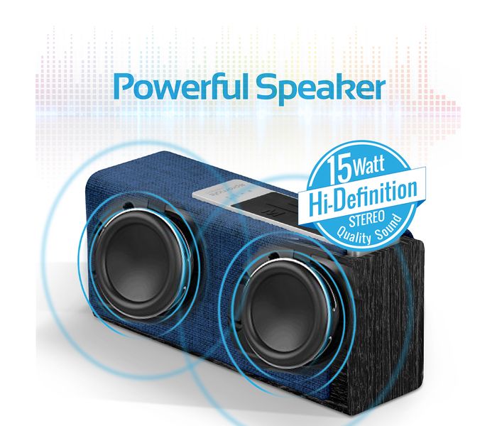 Promate Streambox-L Portable Fabric Wireless Speaker with Internet Radio - Blue - Zoom Image 4