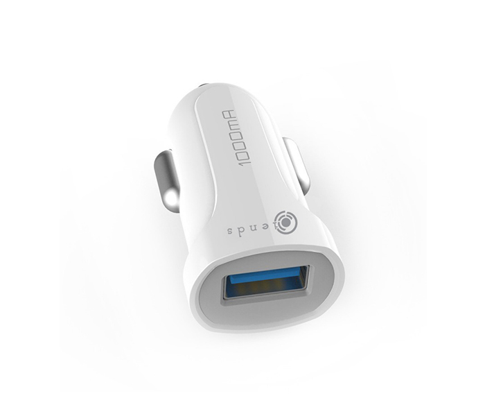 iends IE-AD621 Single Port Car Charger with Micro USB Cable - White - Zoom Image 2