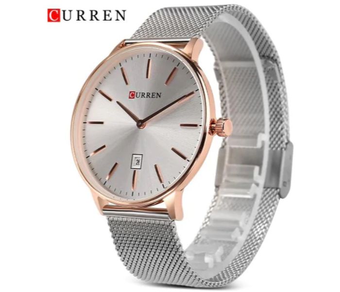 Curren 8302 Stainless Steel Analog Quartz Watch For Men Silver And Gold - Zoom Image 3