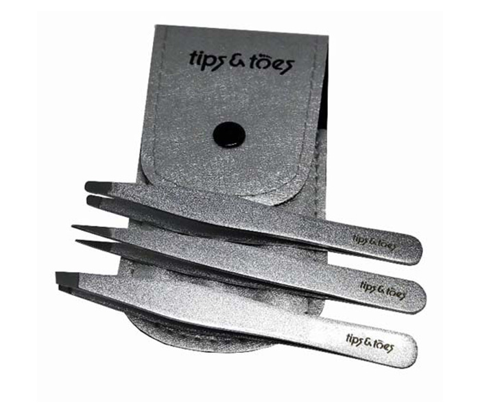 Tips & Toes TT-272SL Tweezer Kit Set of 3 Pieces, Silver - Zoom Image 4