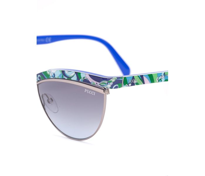 Emilio Pucci EP 10 89W Cat Eye Blue & Multi Colour Frame and Grey Gradiant Mirrored Sunglasses for Women - Zoom Image 2