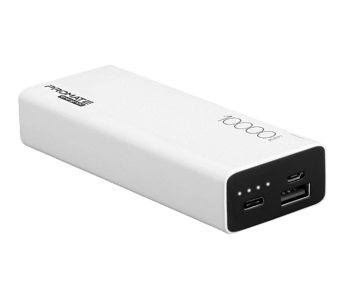 Promate ENERGI-10C 10000mAh High Capacity Lightweight Power Bank - White - Zoom Image 6