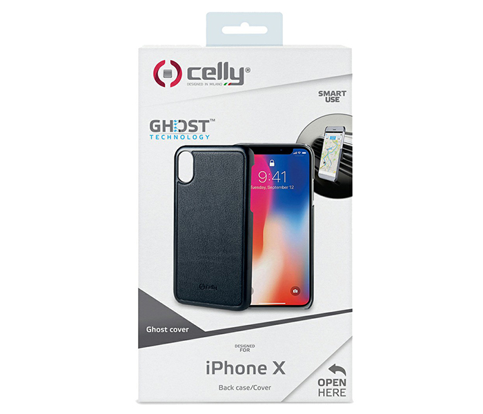 Celly 900BK Magnetic Ghost Mobile Cover for Apple iPhone X - Black - Zoom Image 2