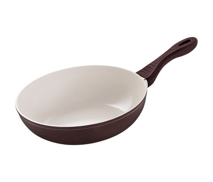 Lamart LT1091 28CM Non-Stick Ceramic Wok Pan - White & Brown - Zoom Image