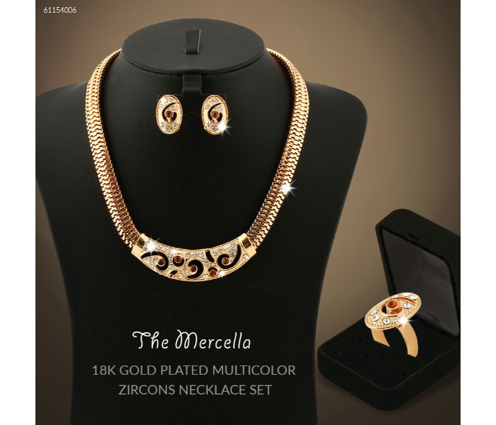 The Mercella 18K Gold Plated Multicolor Zircons Necklace Set 61154006 - Zoom Image 5