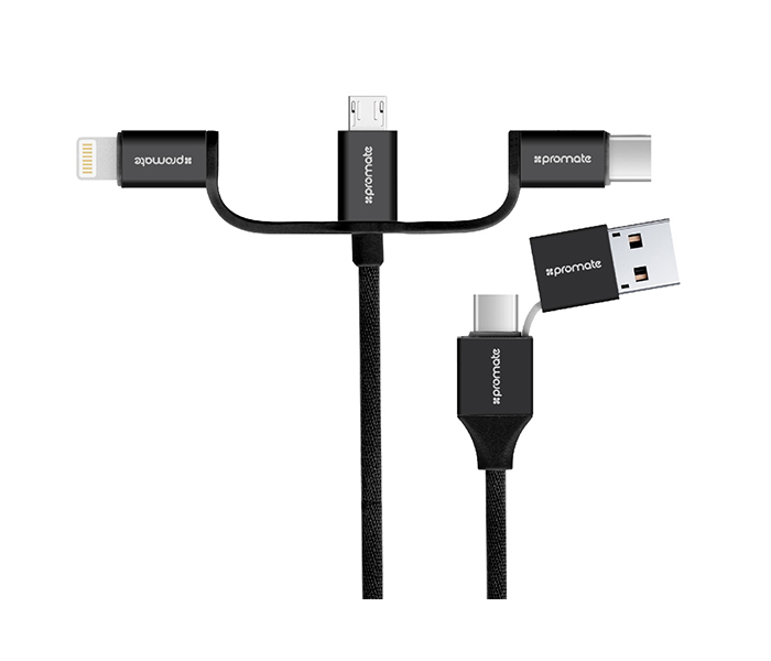 Promate UNILINK-TRIO2 3-in-1 Smart USB Cable for Charging and Data Transfer - Black - Zoom Image 7