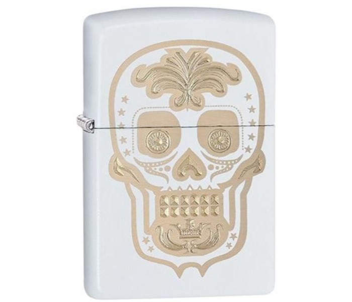 Zippo 28792 214 Sugar Skull Lighter White - Zoom Image