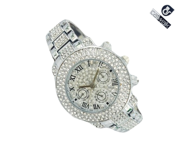 Catwalk CW-972 Genuine quality Fashionable Cz Watch For Women Silver - Zoom Image