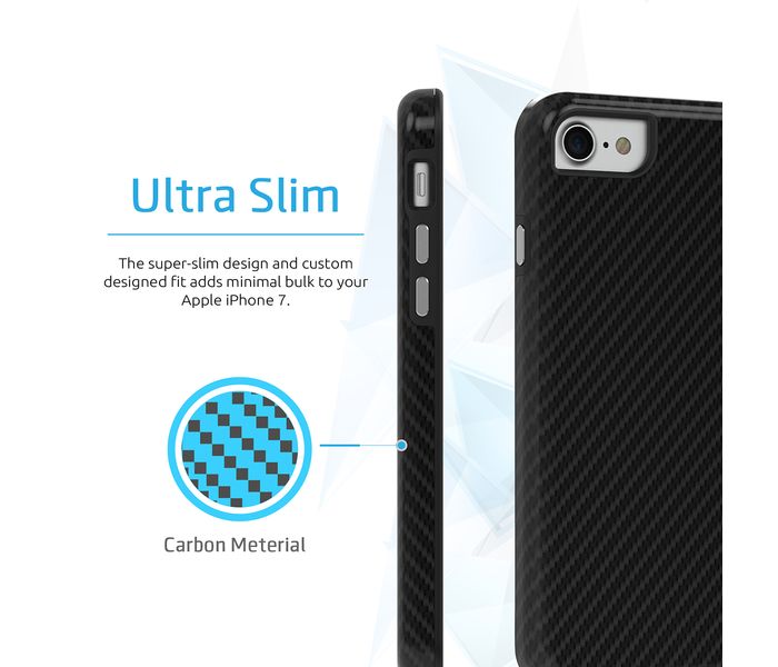 Promate Carbon-i7 Carbon Fibre Ultra-Thin Scratch Proof iPhone 7 Case Cover, Black - Zoom Image 5