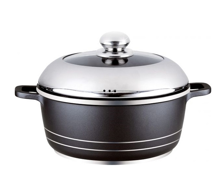 Royalford 40CM 1 Pc Classic Die Cast Casserole Black - Zoom Image 2