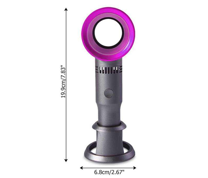 X9S Bladeless Ultr-Quiet Rechargeable Air Cooling Usb Mini Desktop Fan Mobile Stand - Purple - Zoom Image 2