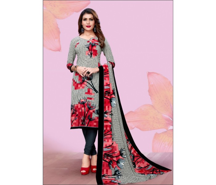 Ziyata Collections ZY9001 Unstitched Crepe Churidar Multicolor - Zoom Image