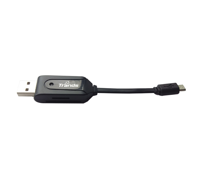 Trands TR-OT1682 Micro USB OTG Cable with Card Reader - Black - Zoom Image 2