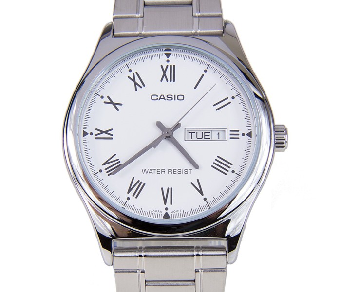 Casio MTP-V006D-7BDF Mens Analog Watch White and Silver - Zoom Image