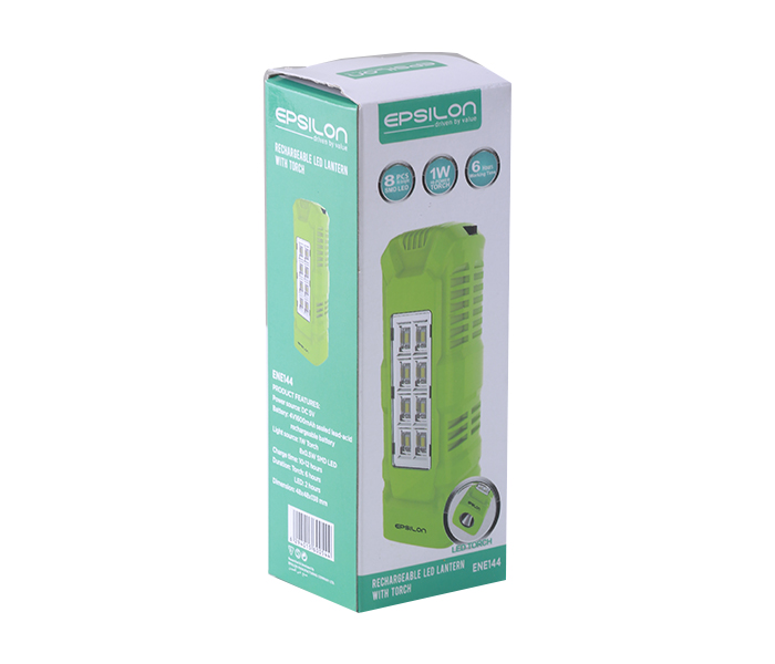 Epsilon ENE144 Rechargeable LED Emergency Lantern with Torch - Green - Zoom Image 2