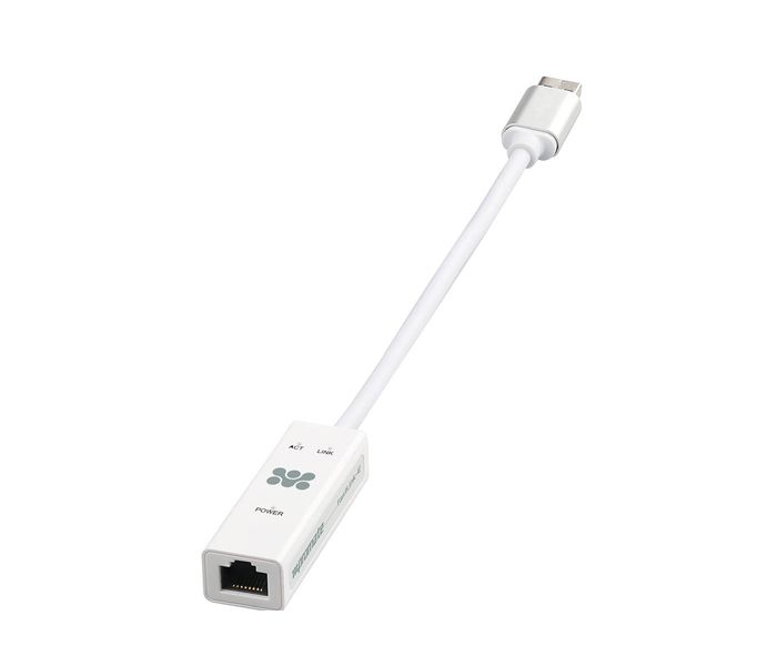 Promate Fastlink-E USB 3.0 Super Speed Ethernet Adapter, White - Zoom Image 1