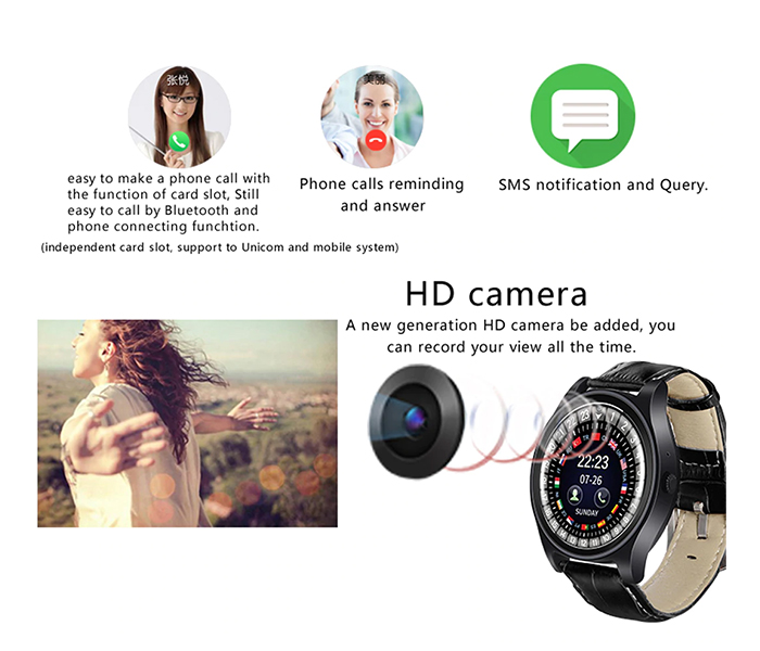 Flli R68 Bluetooth Screen Touch Smart watch - Black - Zoom Image 2