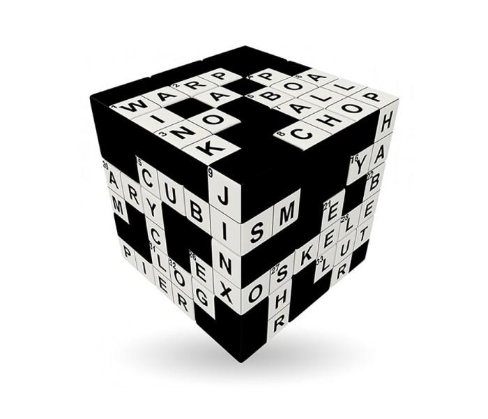 V-Cube 00.0109 Crossword Cube - 3 Flat Black, White - Zoom Image 2