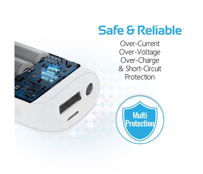 Promate Aid Bar-2 2500 mAh Ultra Compact Universal Power Bank, White - Zoom Image 6