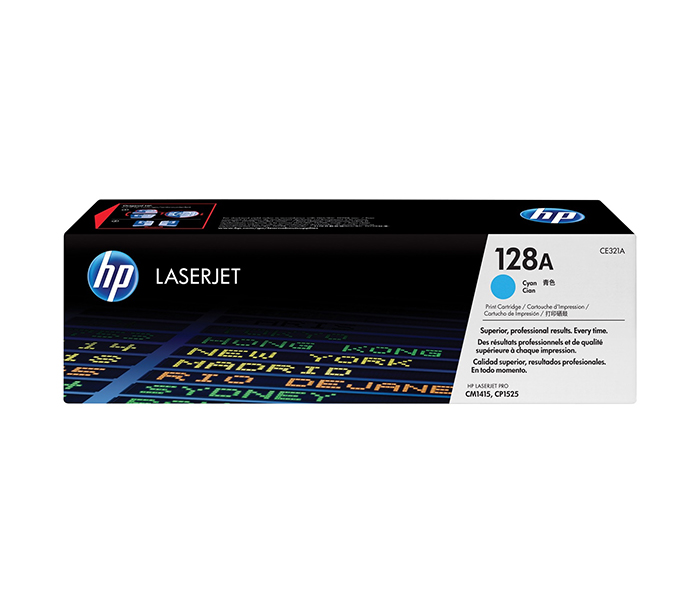 HP 128A Original LaserJet Toner Cartridge - Cyan (CE321A) - Zoom Image