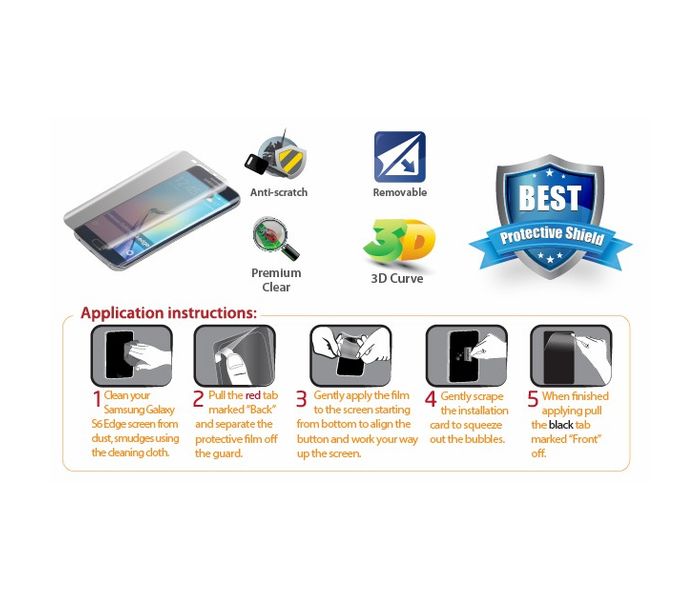 Promate ProShield.S6E-C Edge to Edge Clear Screen Protector, Clear - Zoom Image 1