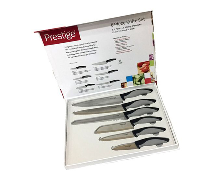 Prestige PR46820 6 Pieces Knife Set - Grey - Zoom Image 1