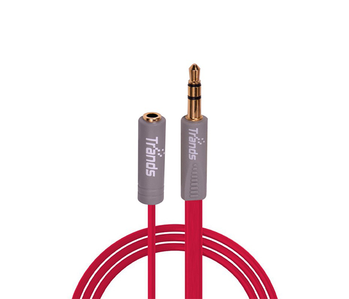 Trands TR-CA48243 Aux 3.5 mm Male to Female Cable - Red - Zoom Image 4